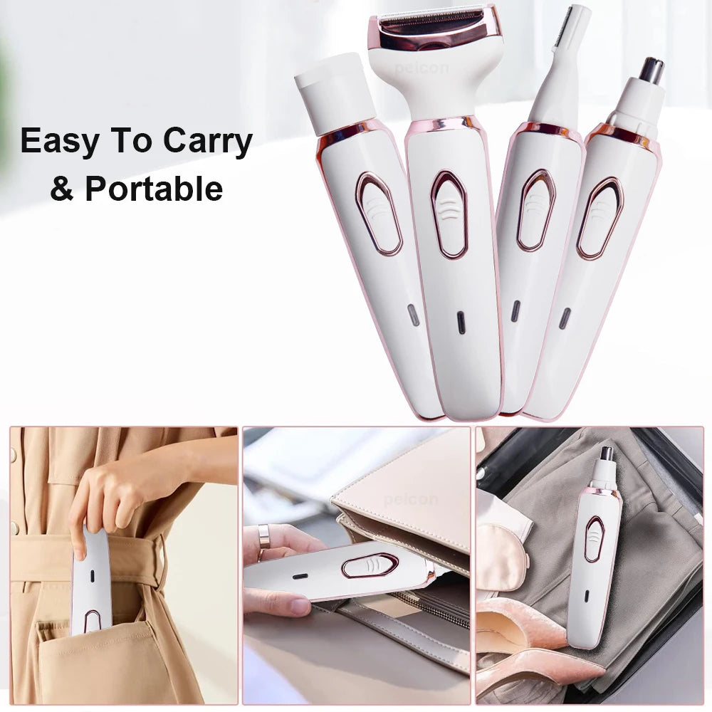 Electric Hair Remover Painless Body Leg Face Bikini Shaver for Women Underarm Hair Removal Machine Rechargeable Portable Trimmer