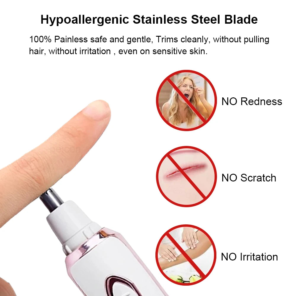 Electric Hair Remover Painless Body Leg Face Bikini Shaver for Women Underarm Hair Removal Machine Rechargeable Portable Trimmer