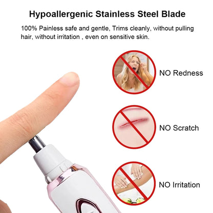 Electric Hair Remover Painless Body Leg Face Bikini Shaver for Women Underarm Hair Removal Machine Rechargeable Portable Trimmer