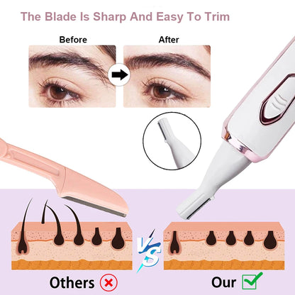 Electric Hair Remover Painless Body Leg Face Bikini Shaver for Women Underarm Hair Removal Machine Rechargeable Portable Trimmer